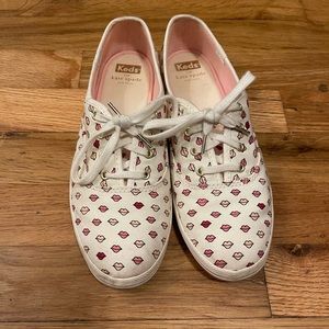 Kate Spade X Keds Champion Lips Tennis Shoes Pink White WF60481 Size 7.5